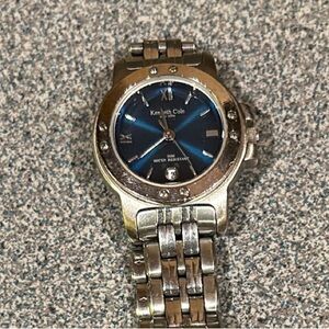 Kenneth Cole Silver Watch with Blue Dial